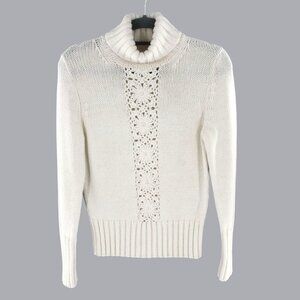 The Limited Wool Sweater Womens M White Grannycore Boho Hippie Transitional Work